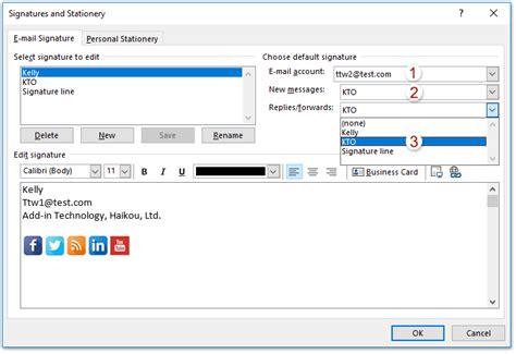 change default signature in outlook 365.